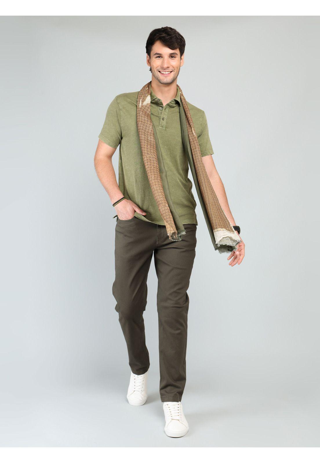 Polera Lisa Stone Wash Regular Fit Verde Arrow PO33073VE-3