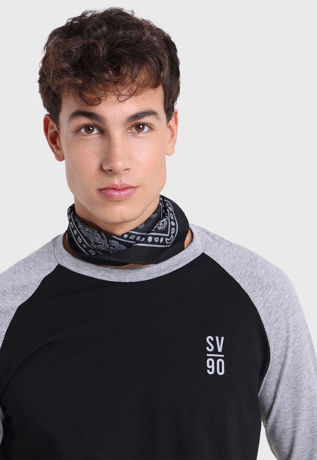 Polera Manga Larga Bicolor Hombre Soviet SPO2734NE-1