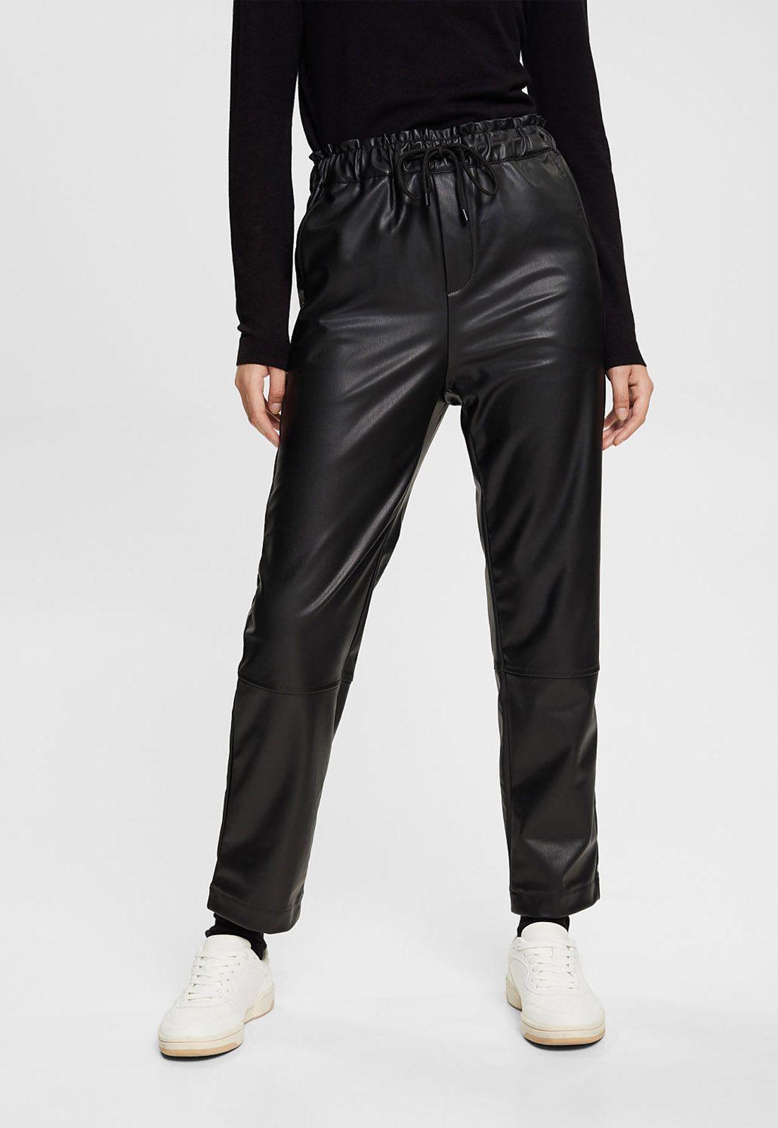 Pantalón Polipiel Negro Mujer Esprit-0