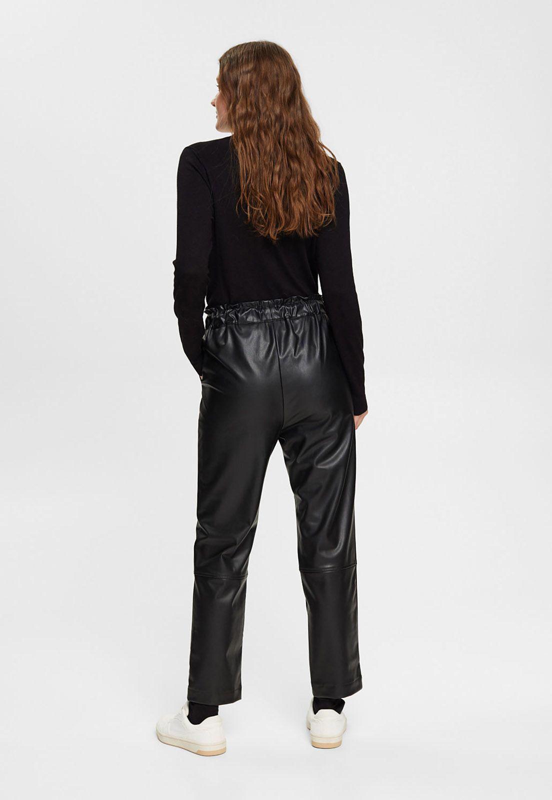 Pantalón Polipiel Negro Mujer Esprit-1