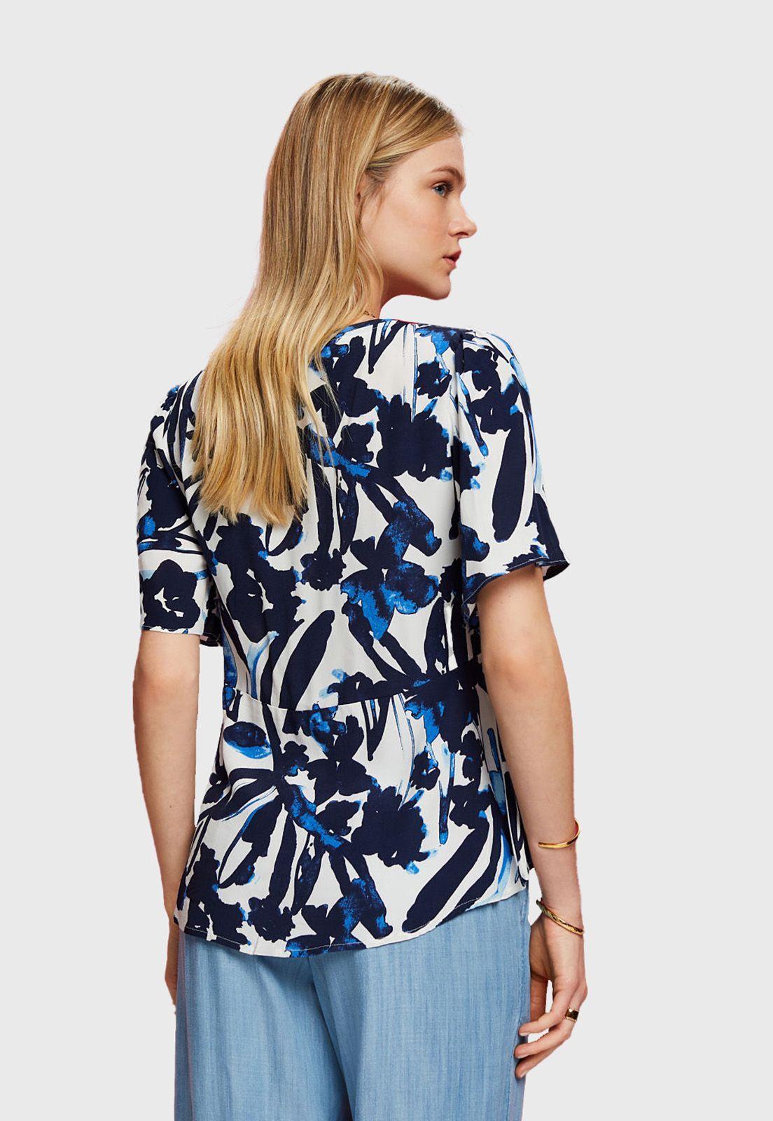 Blusa De Viscosa Estampada Mujer Esprit Violeta-1