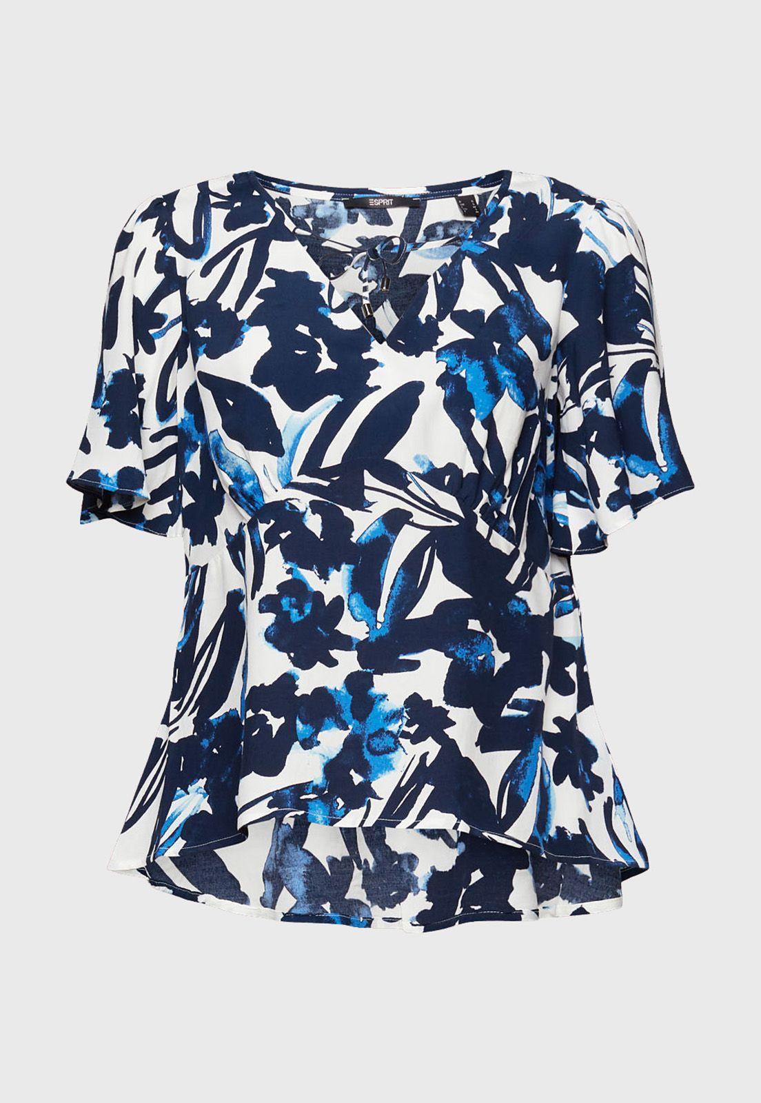 Blusa De Viscosa Estampada Mujer Esprit Violeta-3