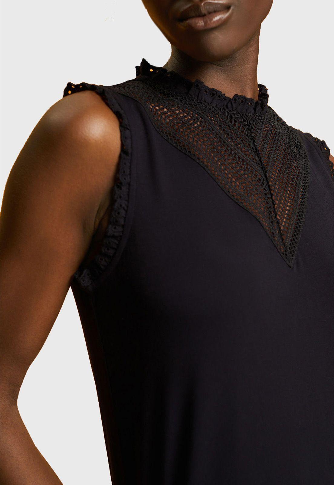 Polera Con Detalles De Encaje Mujer Esprit-2