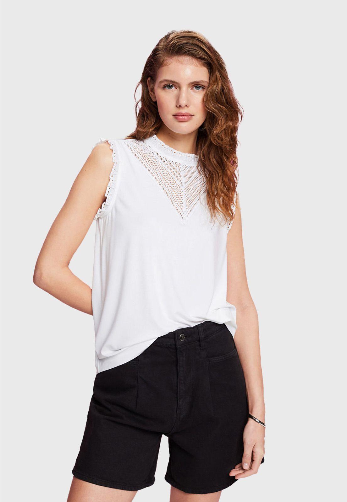 Polera Con Detalles De Encaje Mujer Esprit-0