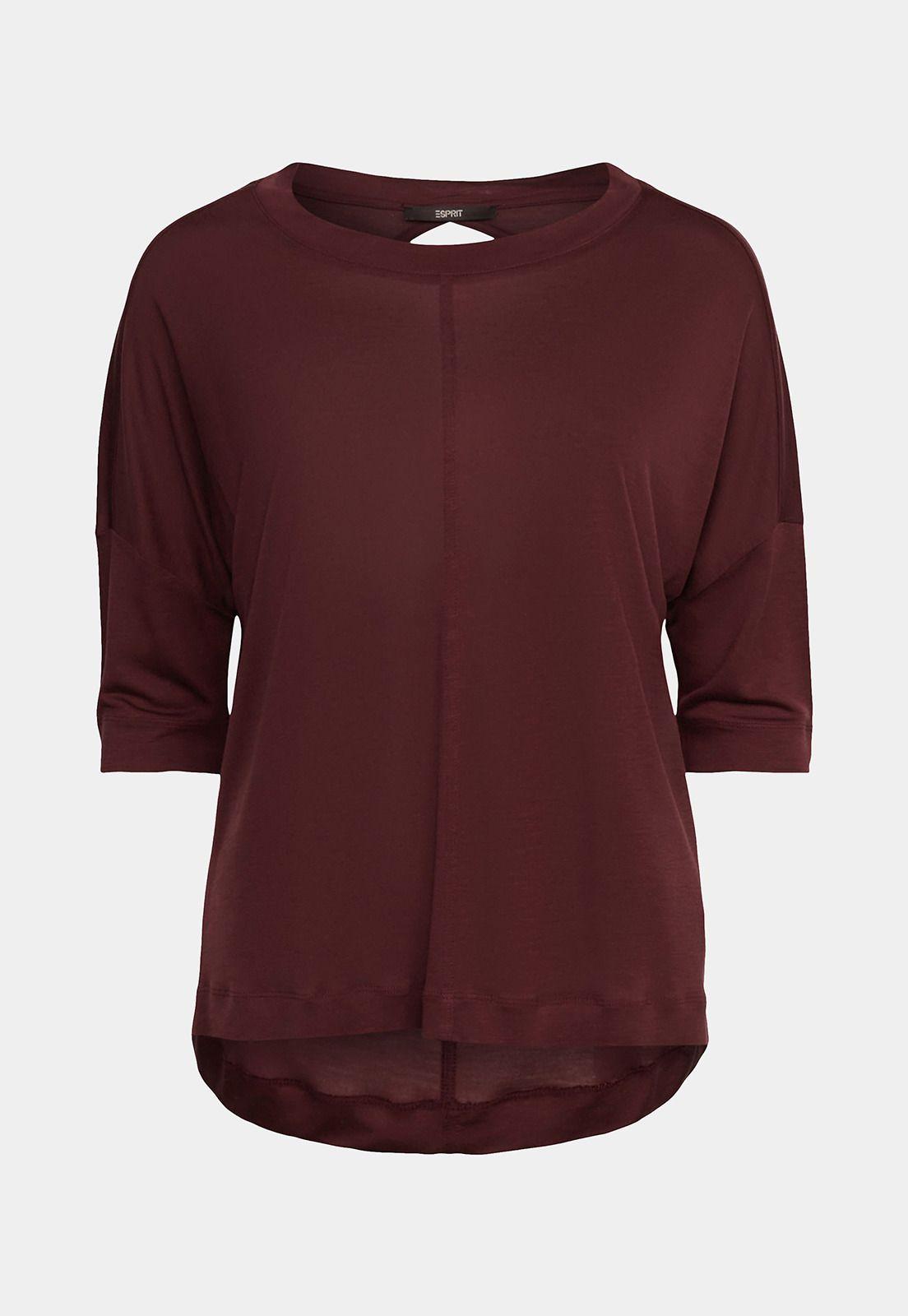 Blusa de punto manga 3/4 y recorte de espalda Mujer Esprit-3