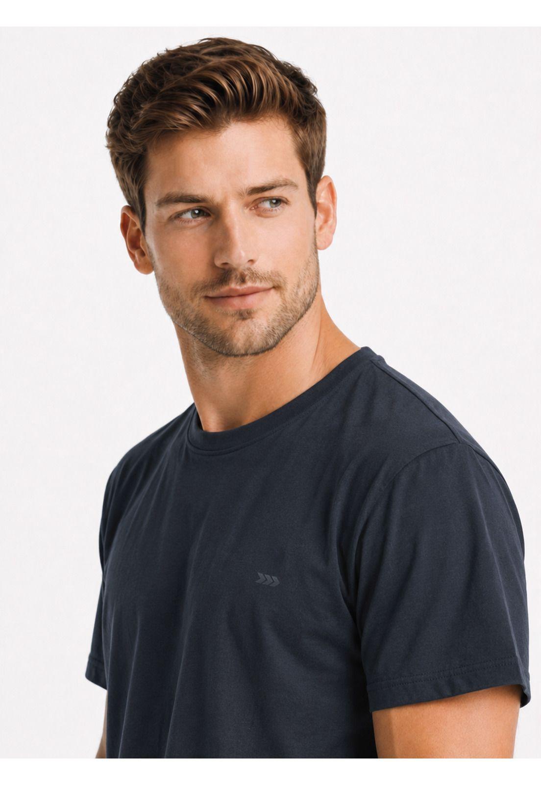 Polera Algodón-Modal Lisa Regular Fit Azul Marino Arrow PO34042NB-2