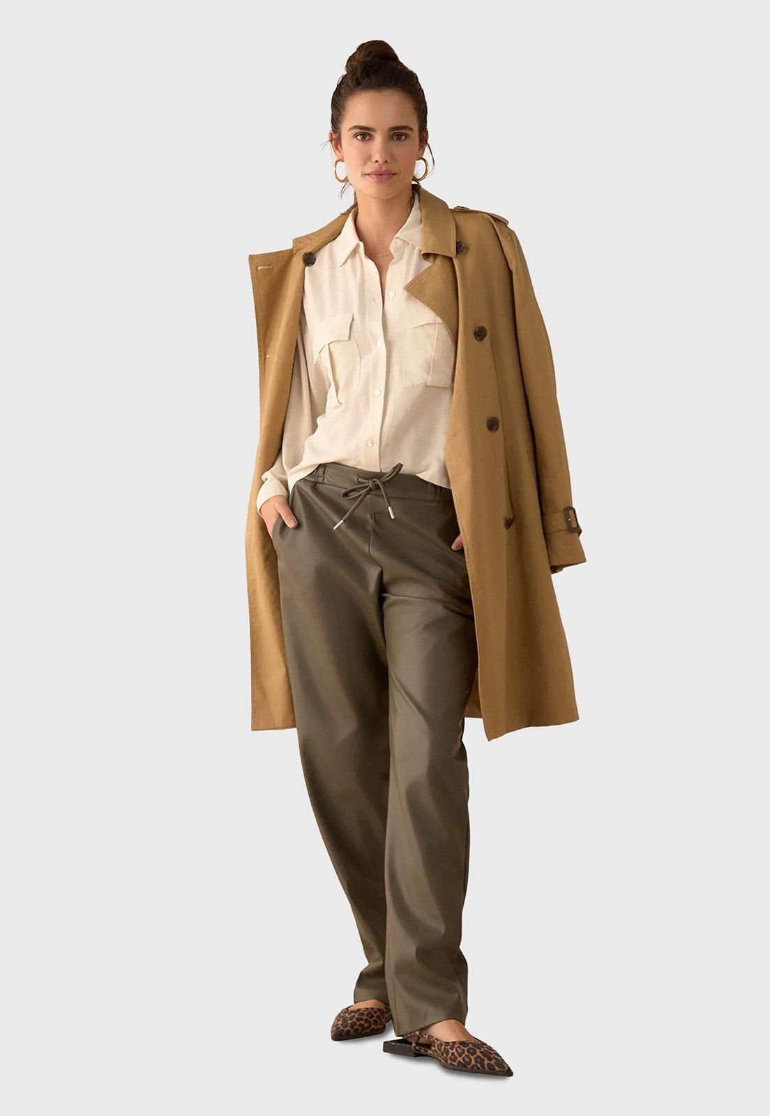 Pantalón efecto cuero Mujer Esprit 631G018-4