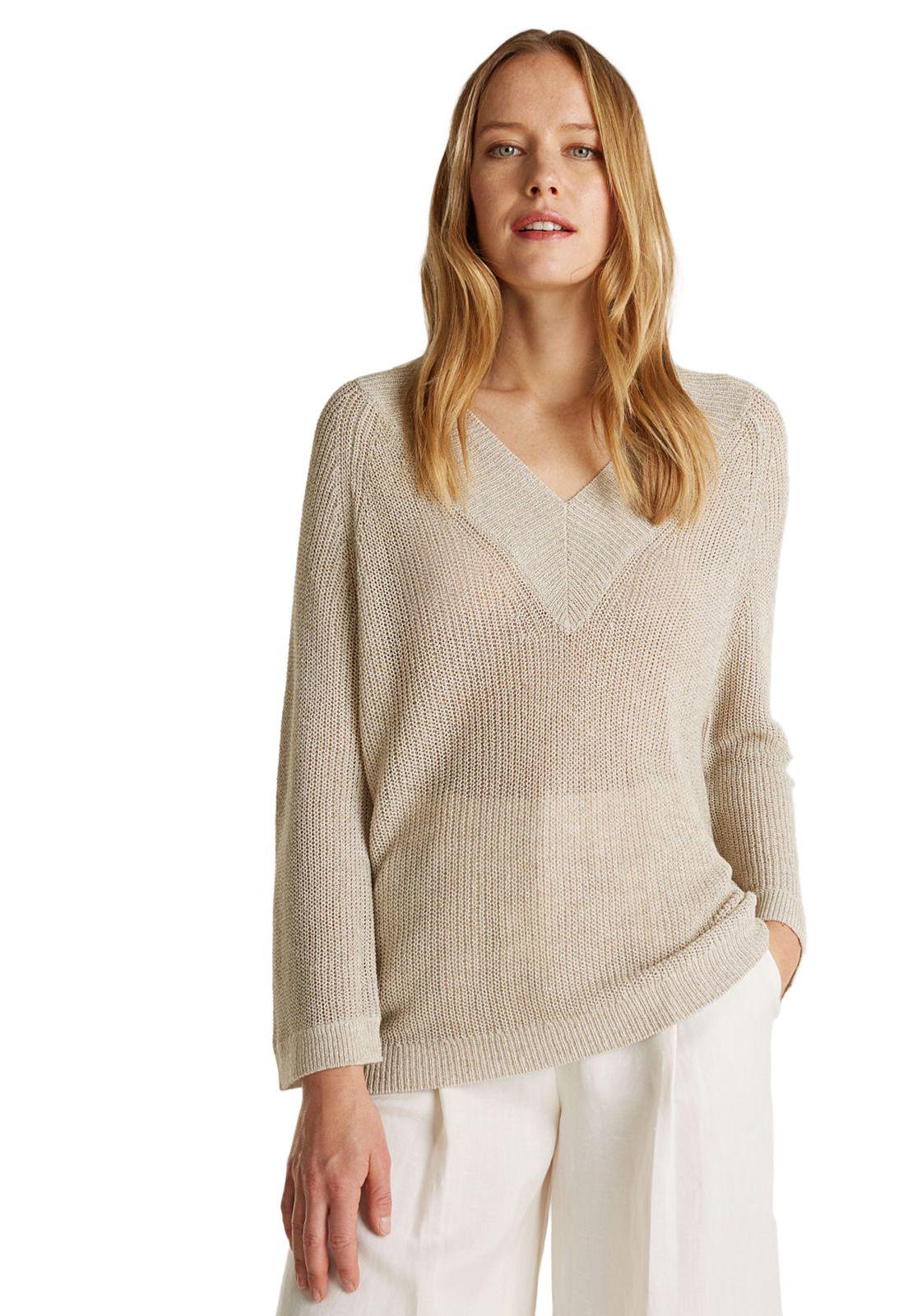 Con lino: sweater cuello V-0