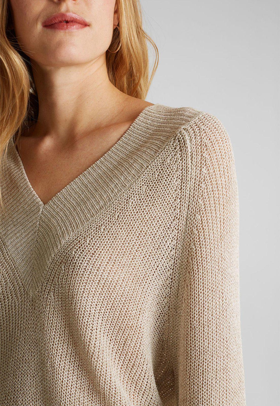 Con lino: sweater cuello V-2