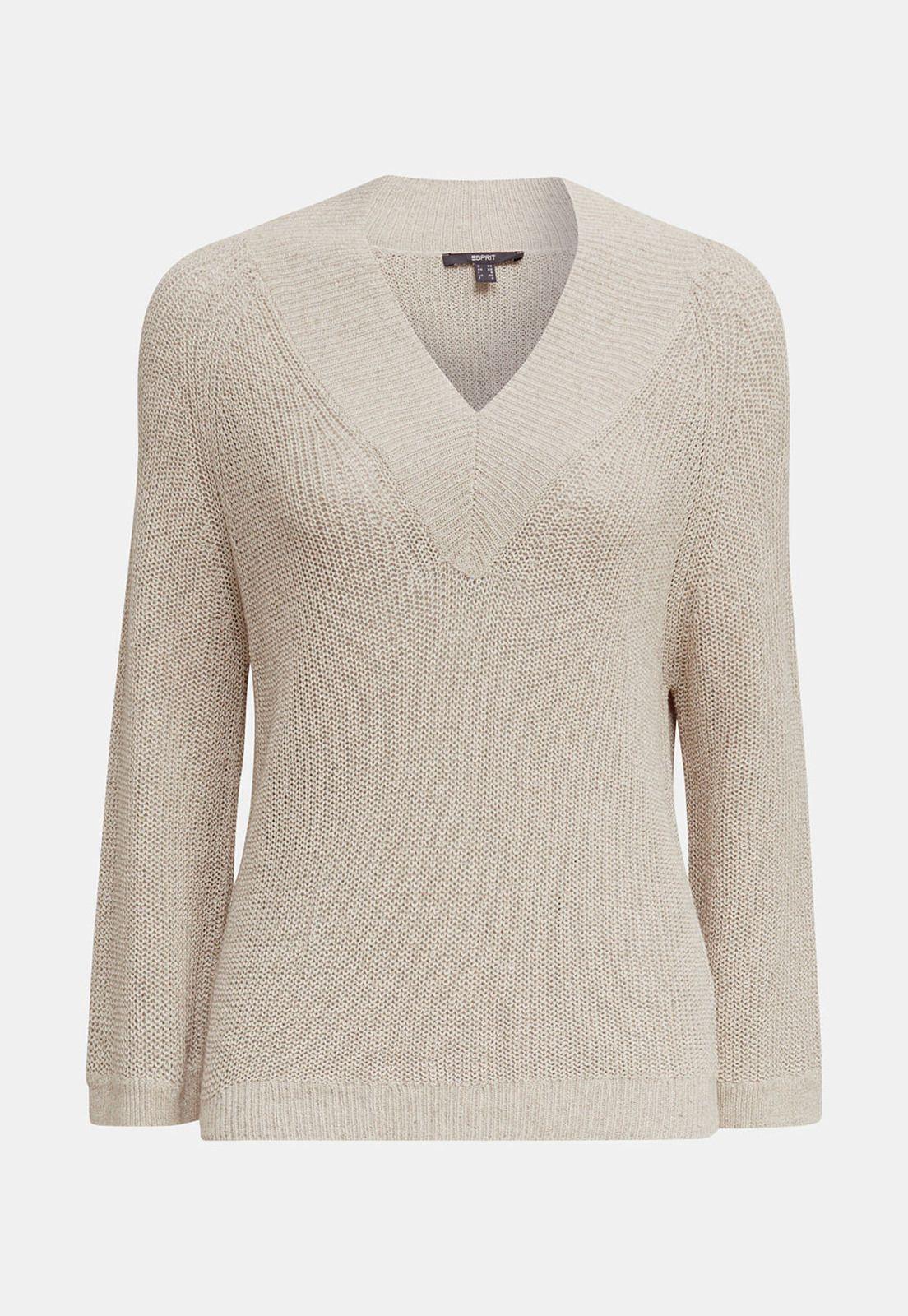 Con lino: sweater cuello V-3