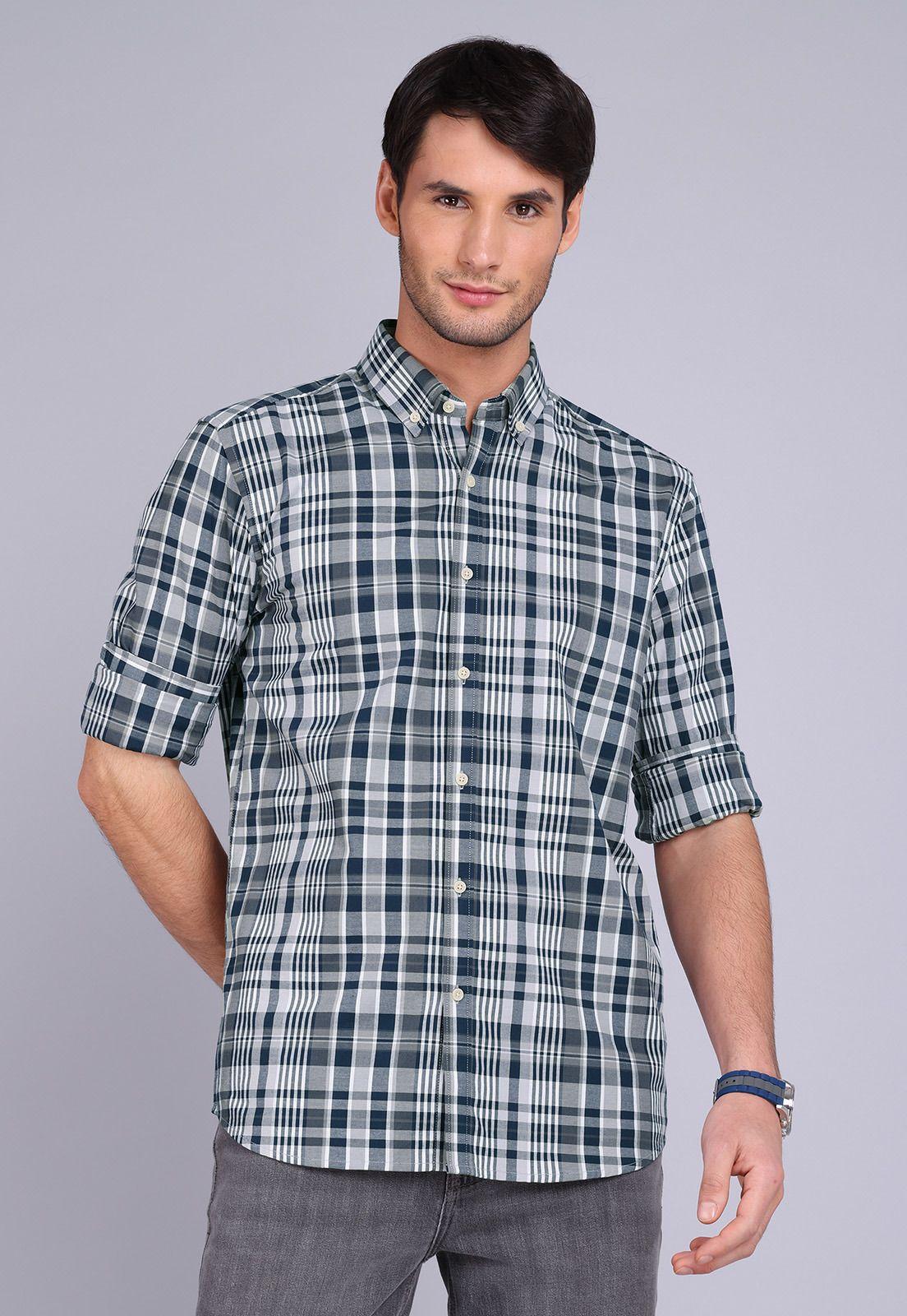 Camisa Oxford Cuadros Manga Larga Arrow CM3018SNB-0