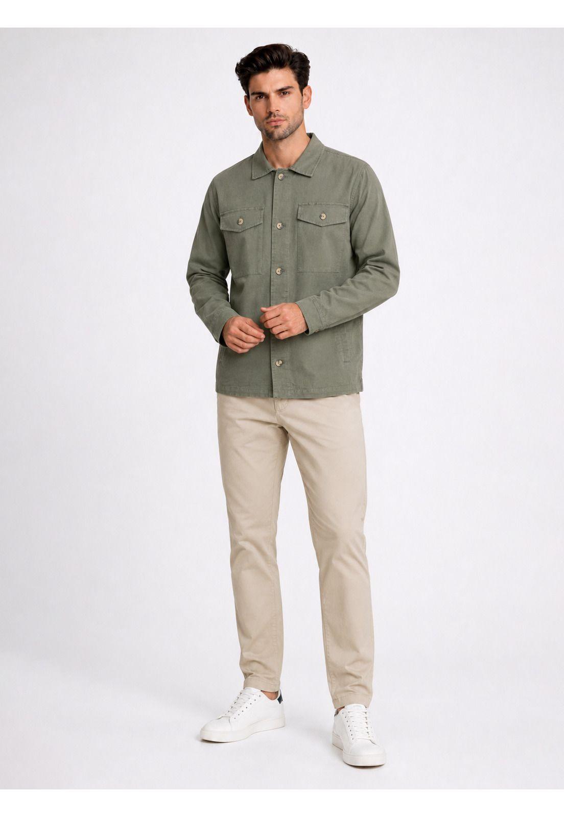 Sobrecamisa Lino-Algodón Regular Fit Verde Piero Butti PBDVF64VE-3