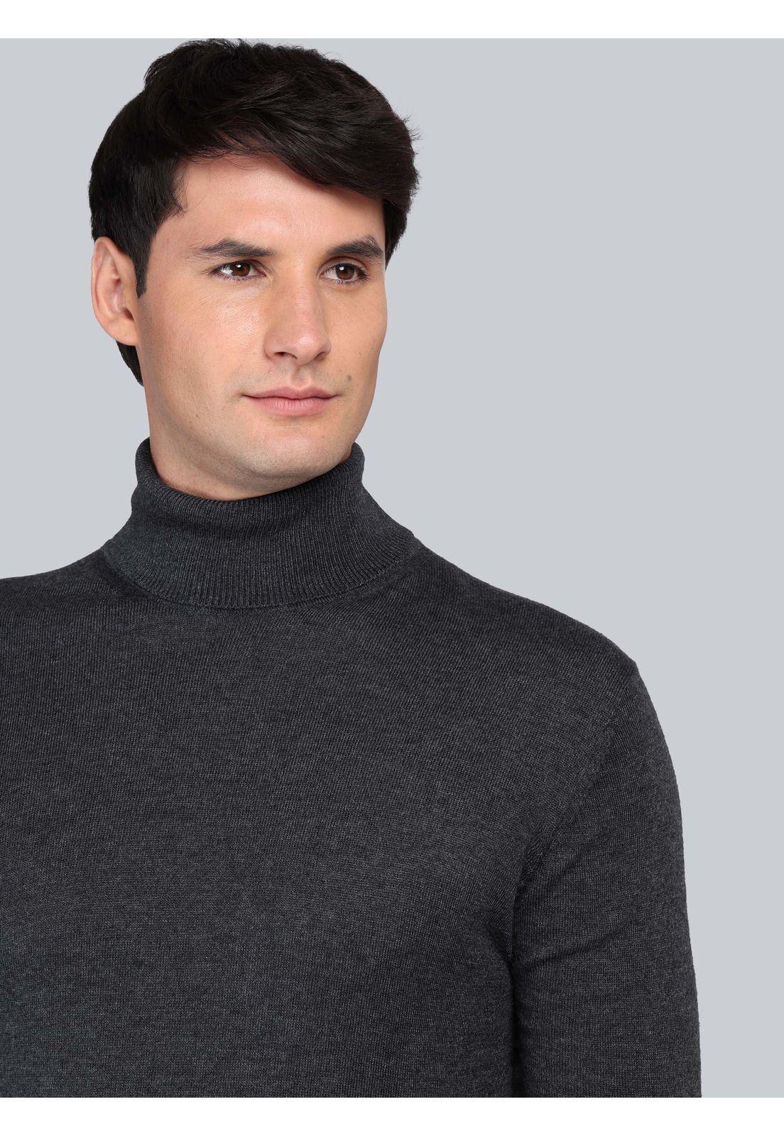 Sweater Cuello Alto Regular Fit Gris Oscuro Arrow SW33085GO-2