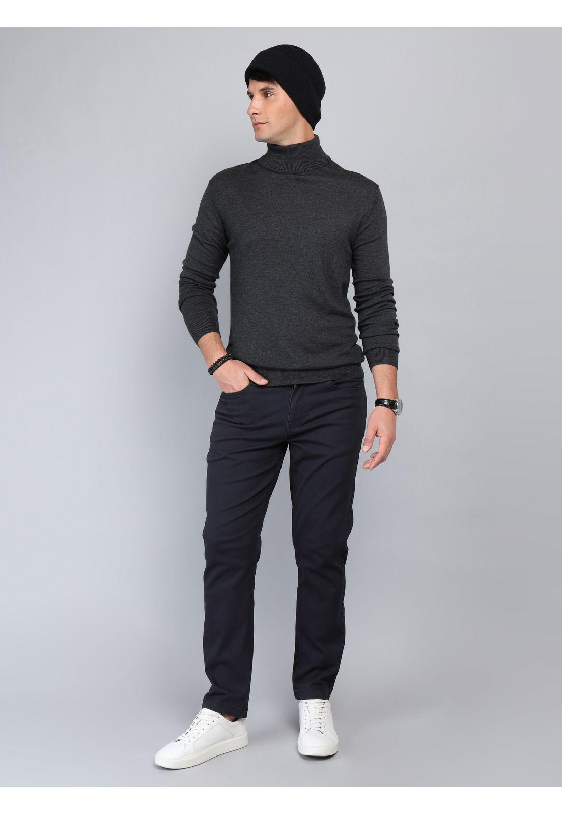 Sweater Cuello Alto Regular Fit Gris Oscuro Arrow SW33085GO-3