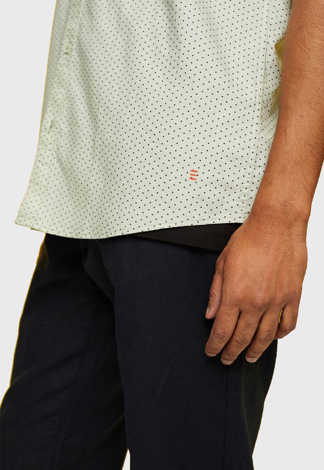 Camisa Estampada De Puntos Hombre Esprit Verde claro-2
