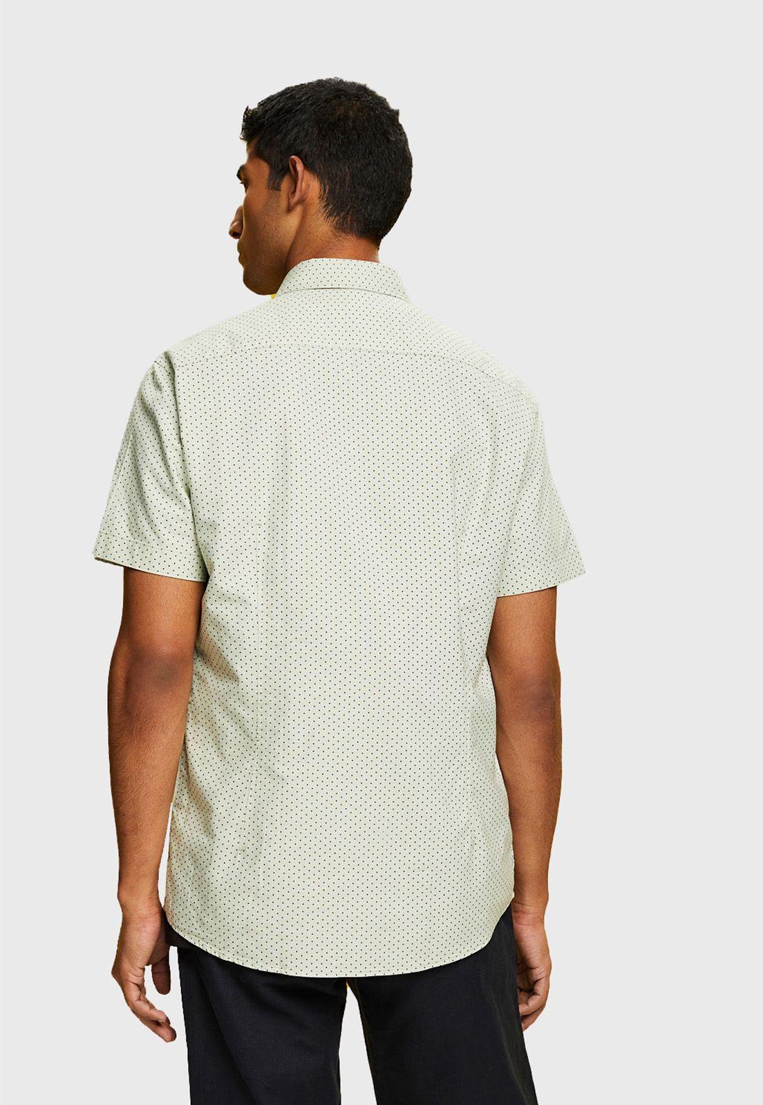 Camisa Estampada De Puntos Hombre Esprit Verde claro-1