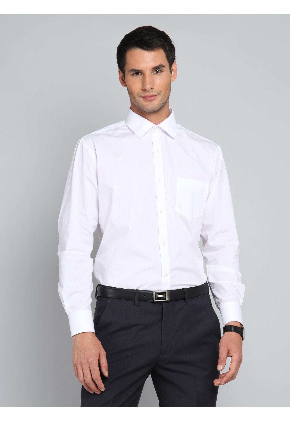 Camisa Hombre Arrow Cuello Italiano Blanca Tailored Fit-0