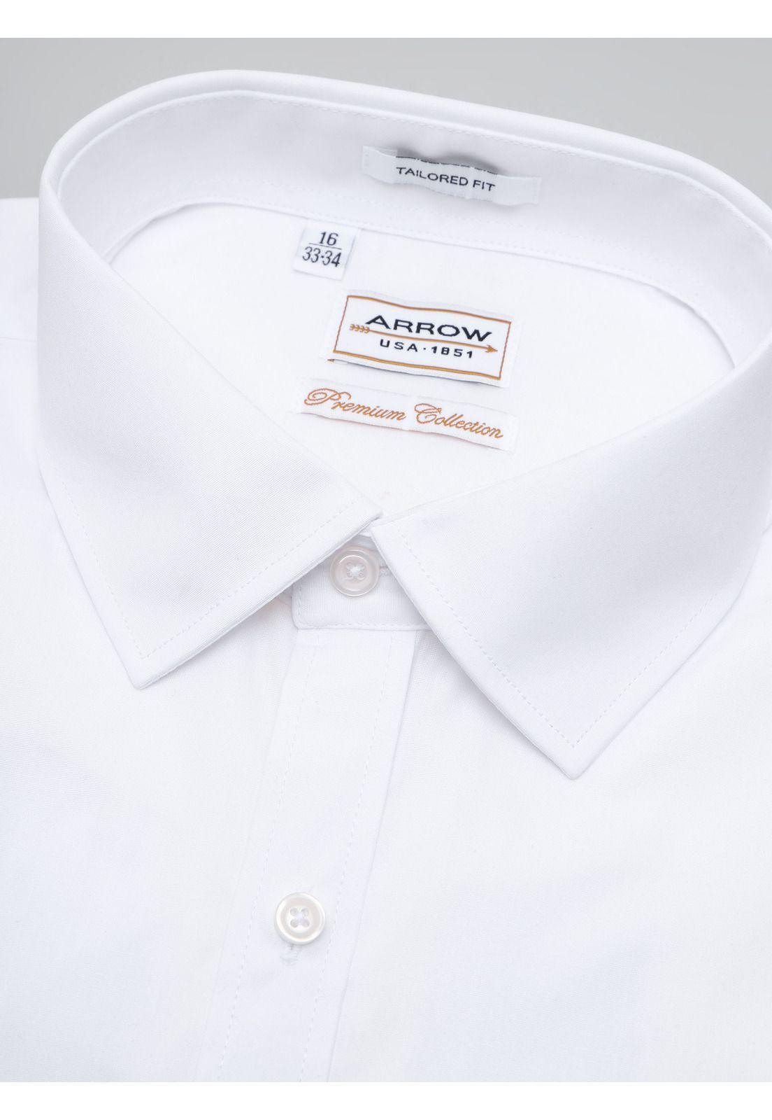 Camisa Hombre Arrow Cuello Italiano Blanca Tailored Fit-1