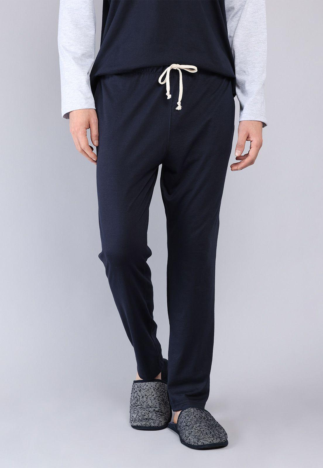 Pijama Largo Cuello V Arrow P1I3123AZ-4