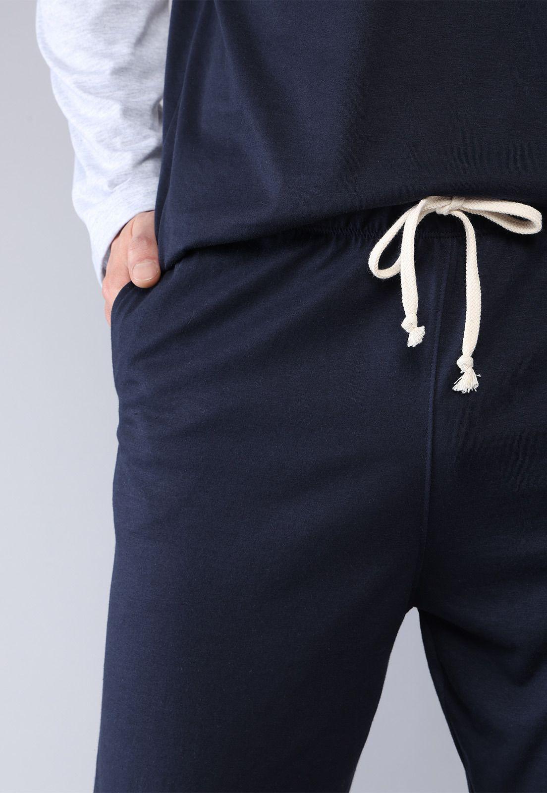 Pijama Largo Cuello V Arrow P1I3123AZ-5