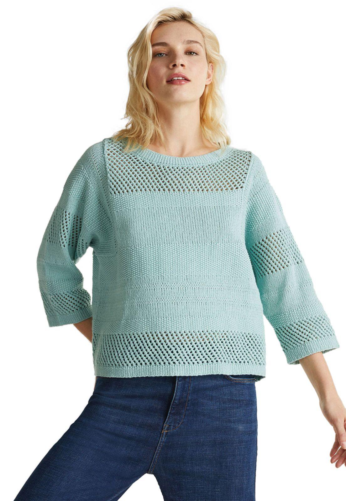 Con lino: sweater diseño calado-4