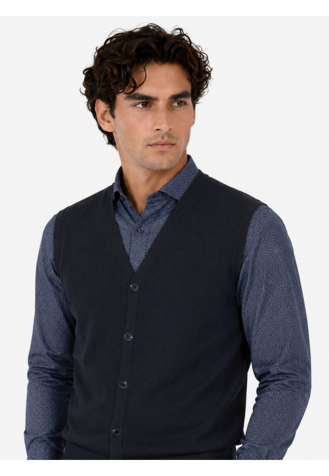 Sweater Sin Mangas Regular Fit Azul Marino Arrow SW34087NB-2