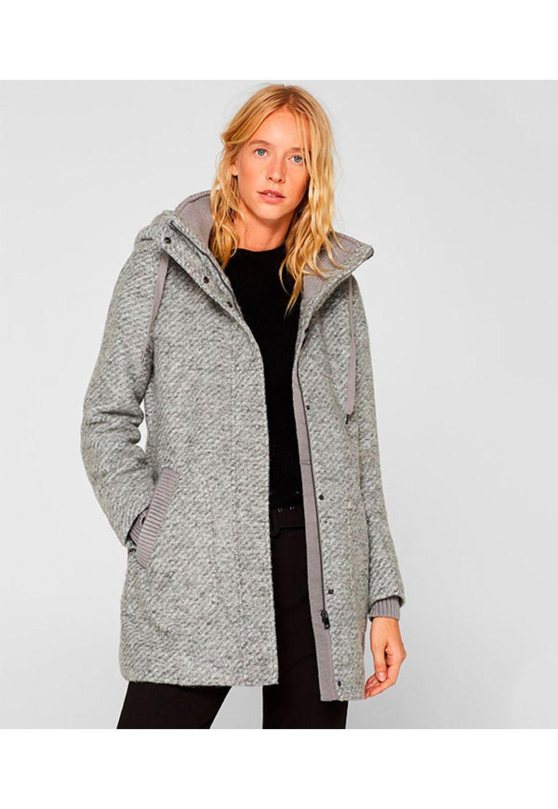 Abrigo con lana y capucha-0