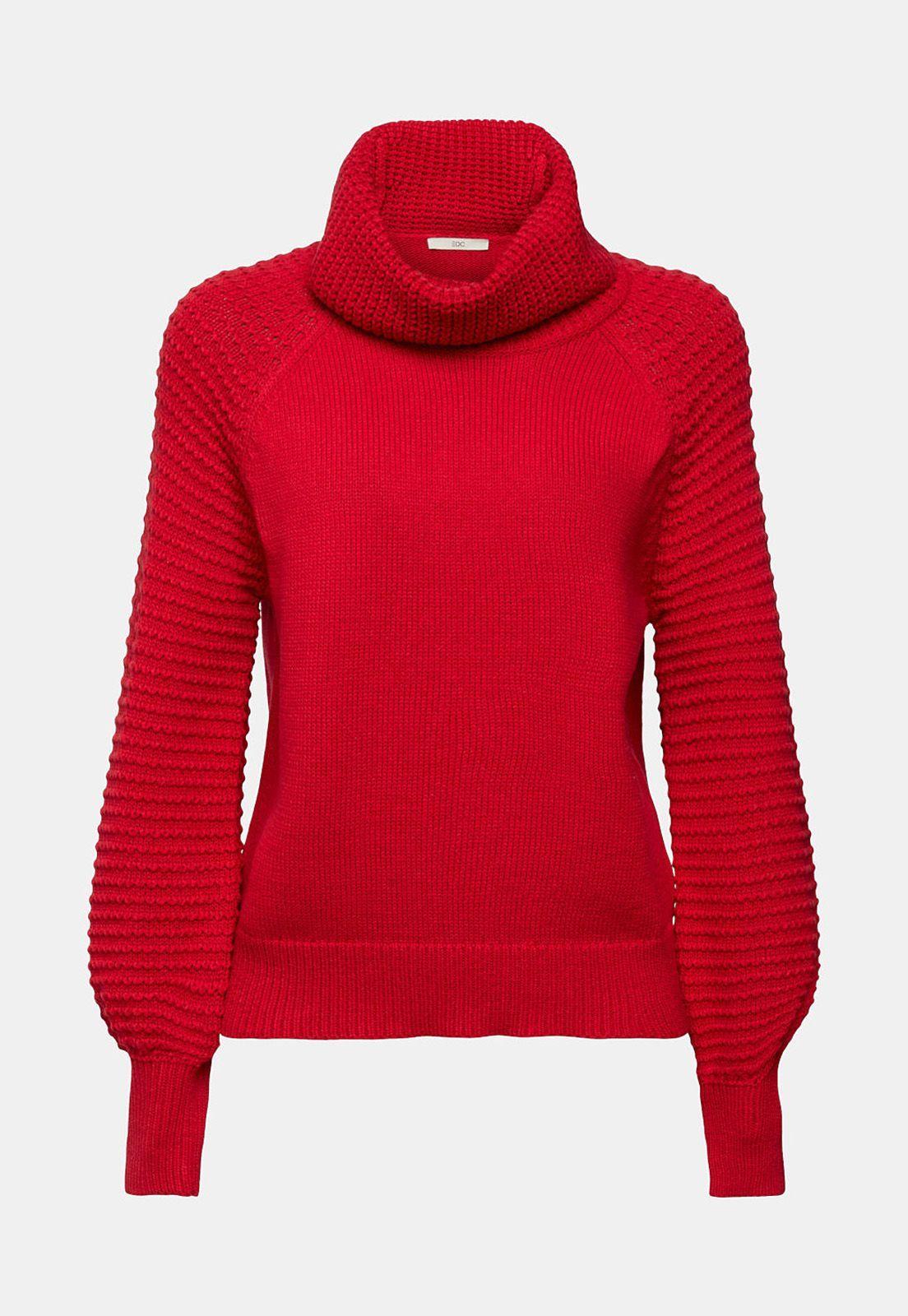 Sweater De Punto Con Cuello Alto Mujer Esprit-3