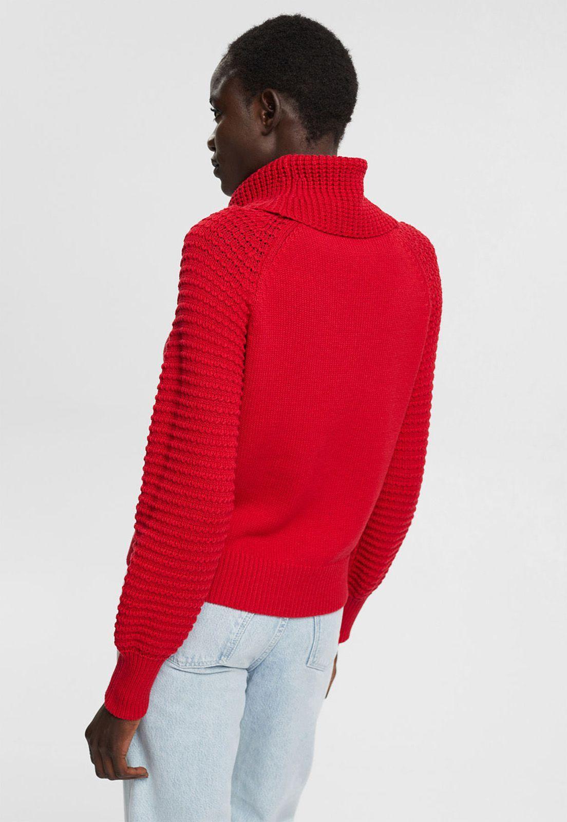 Sweater De Punto Con Cuello Alto Mujer Esprit-1