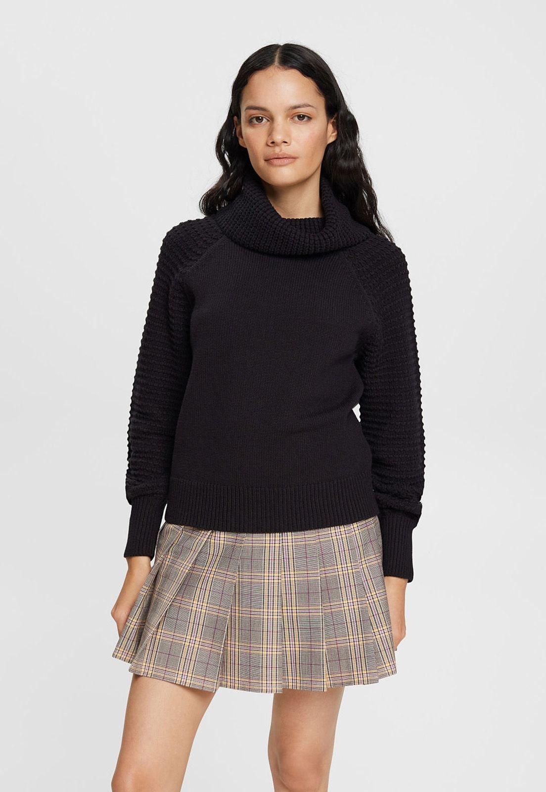 Sweater De Punto Con Cuello Alto Mujer Esprit-0