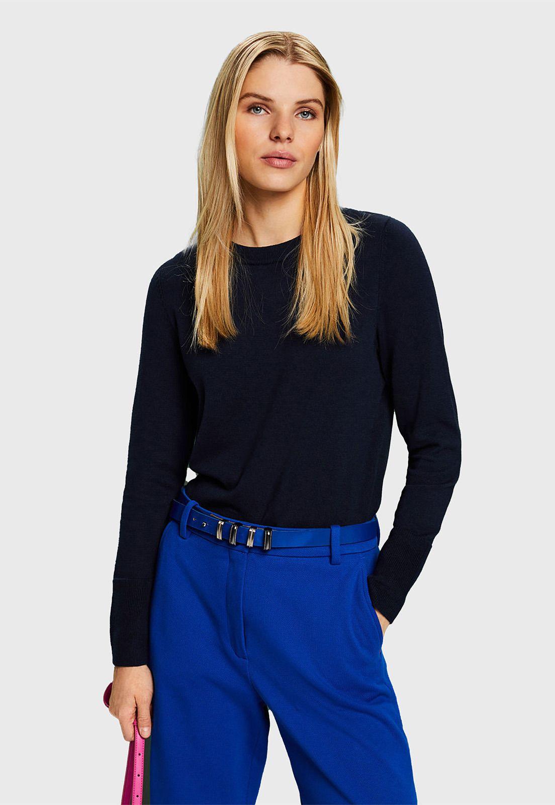 Sweater Algodón Con Cuello Redondo Mujer Esprit 994EE1I307-0