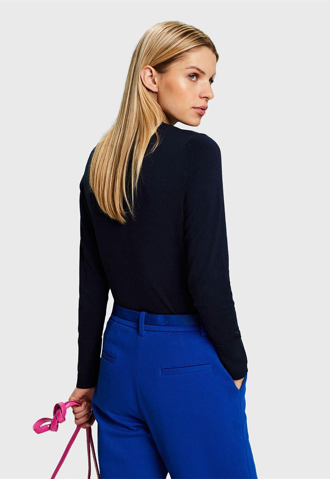 Sweater Algodón Con Cuello Redondo Mujer Esprit 994EE1I307-1