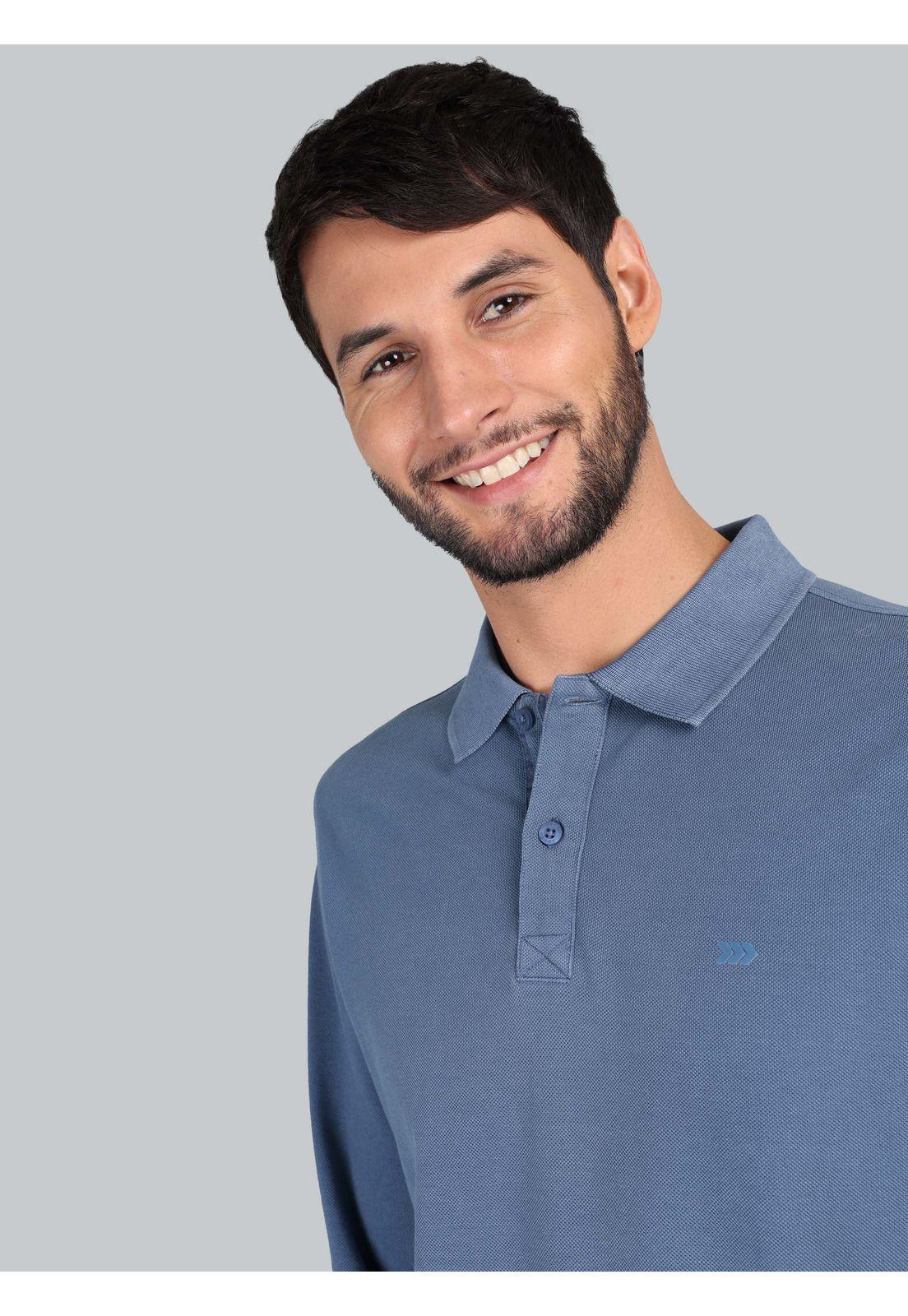 Polera Pique Stone Wash Regular Fit Azul Arrow PO33072AZ-2