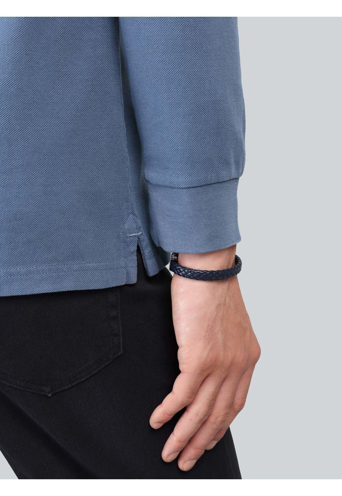 Polera Pique Stone Wash Regular Fit Azul Arrow PO33072AZ-4