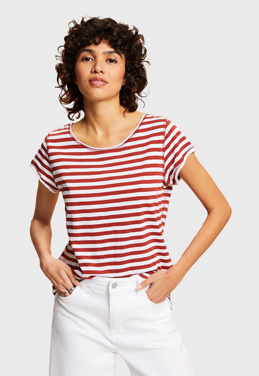 Polera De Algodón A Rayas Mujer Esprit 043EE1K349-0