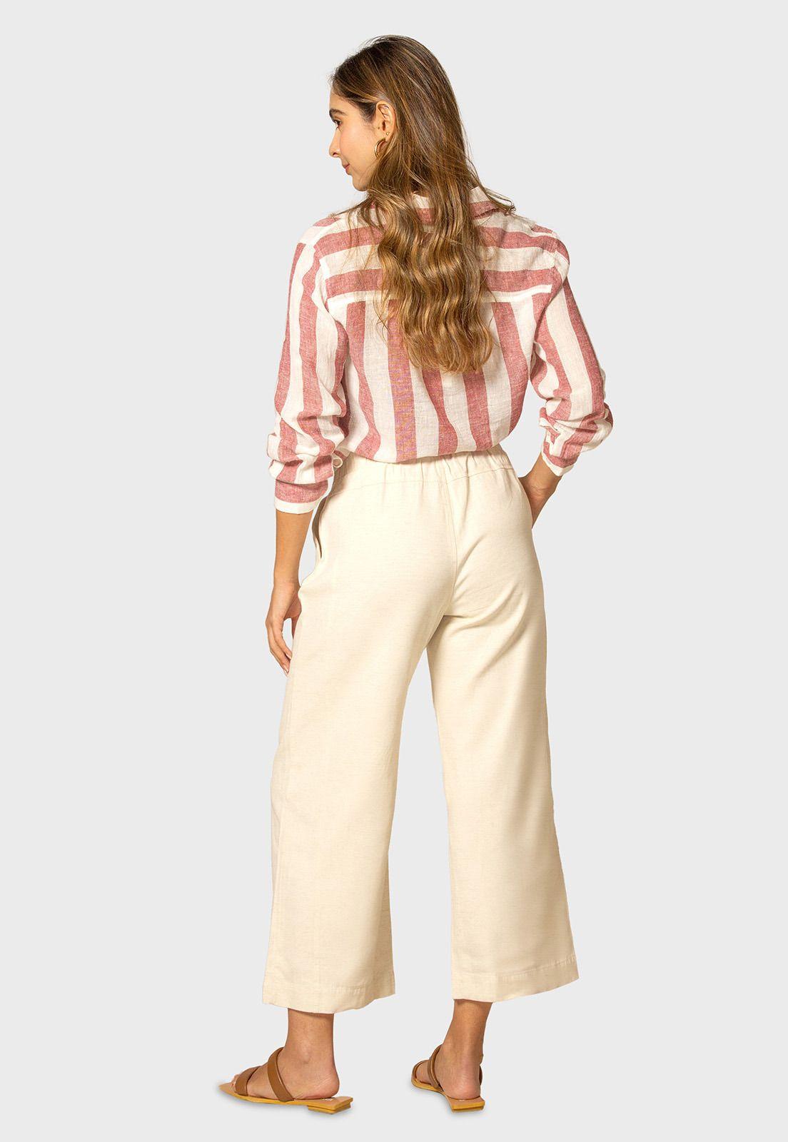 Pantalón Capri efecto Lino Mujer Esprit 631G006-1