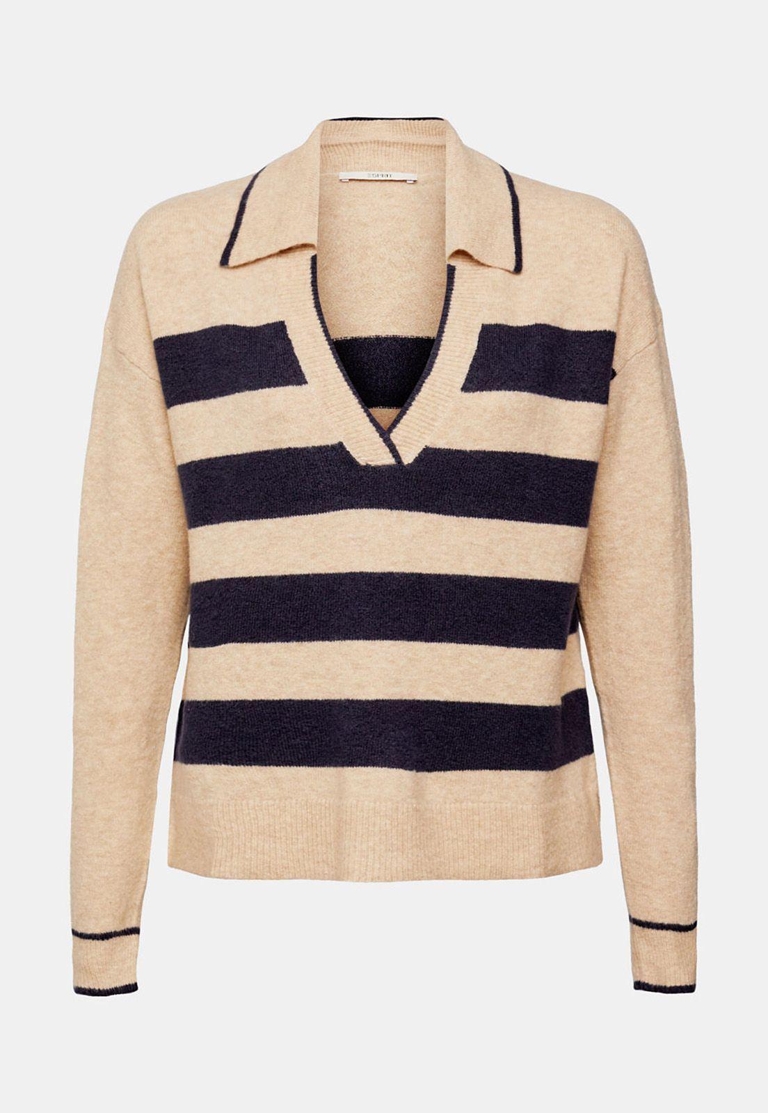 Sweater A Rayas En Mezcla De Lana Mujer Esprit-3