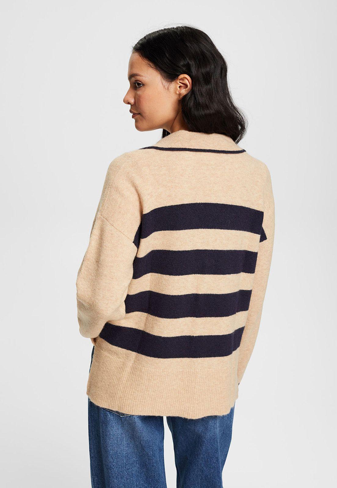 Sweater A Rayas En Mezcla De Lana Mujer Esprit-1