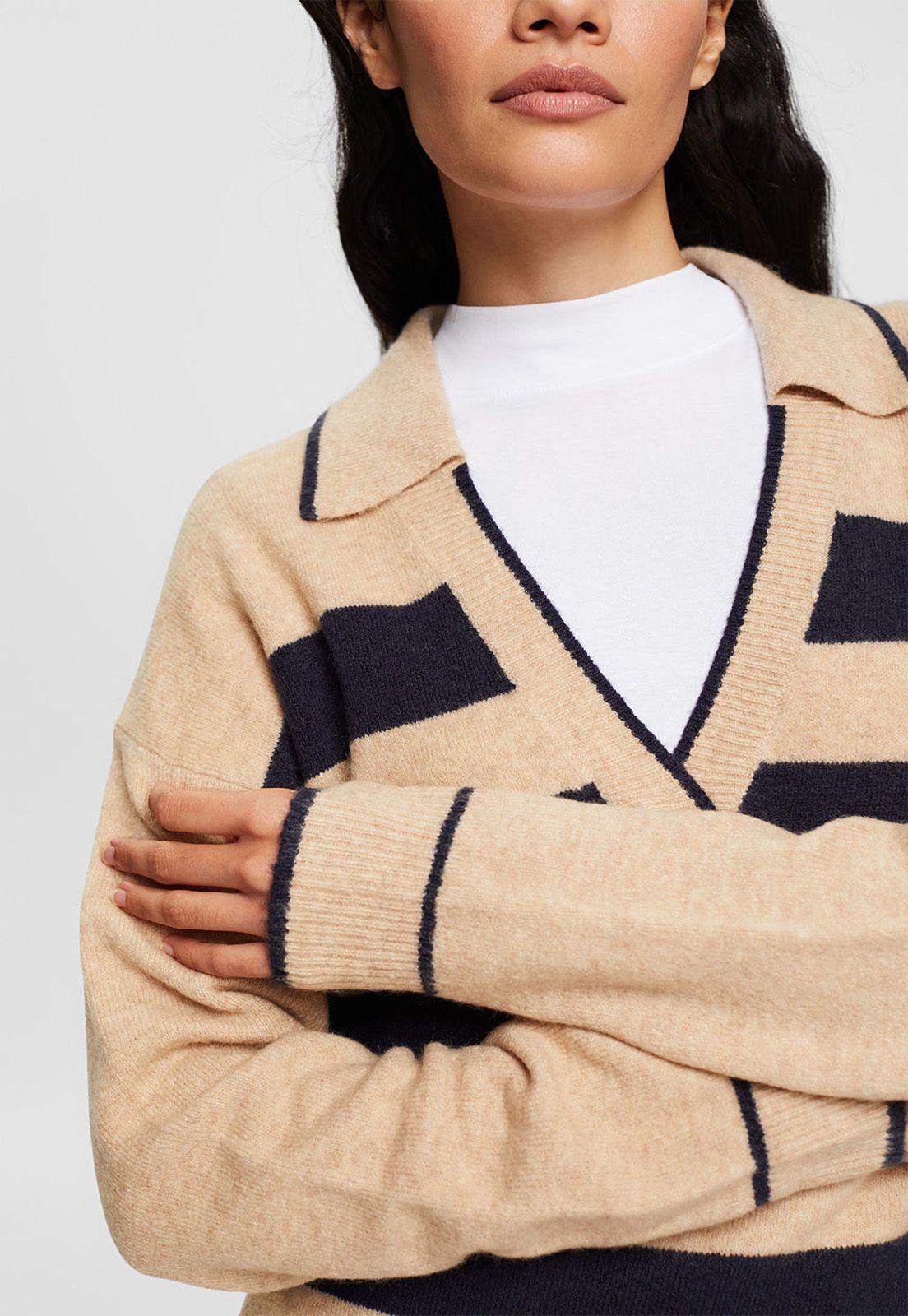 Sweater A Rayas En Mezcla De Lana Mujer Esprit-2