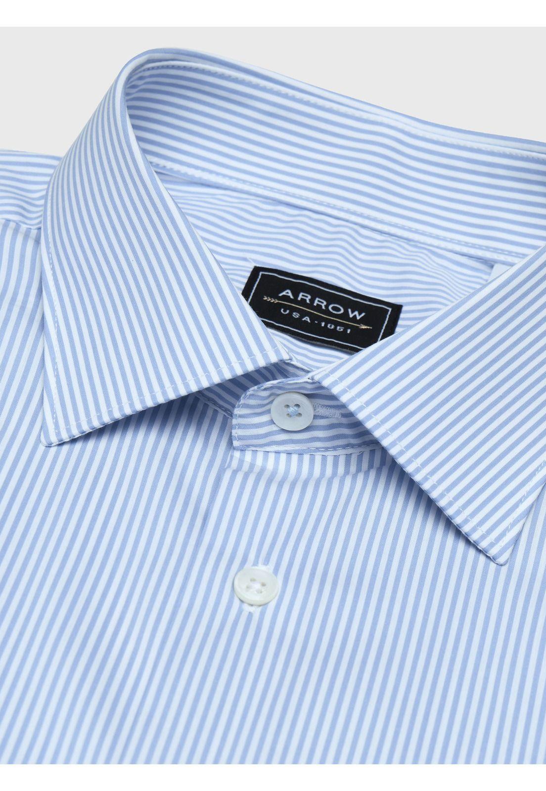 Camisa A Rayas Spandex Slim Fit Celeste Arrow CMI3410CE-4
