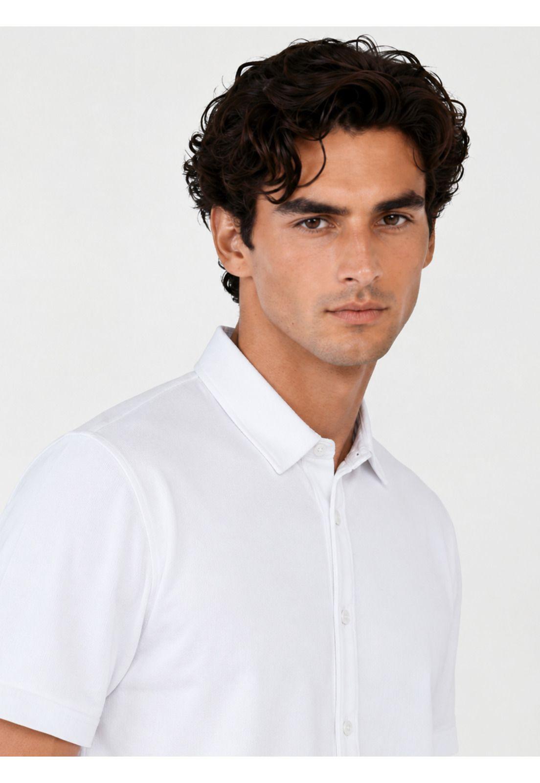 Camisa Pique Spandex Regular Fit Blanco Arrow CM34065BL-2