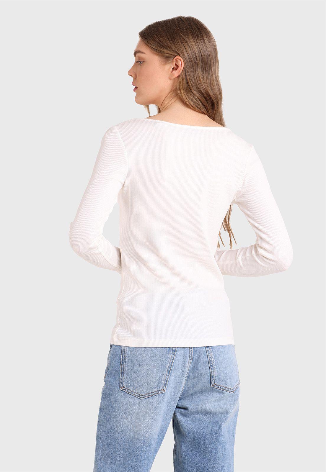 Polera Manga Larga Y Botones Mujer Esprit Naranja-3