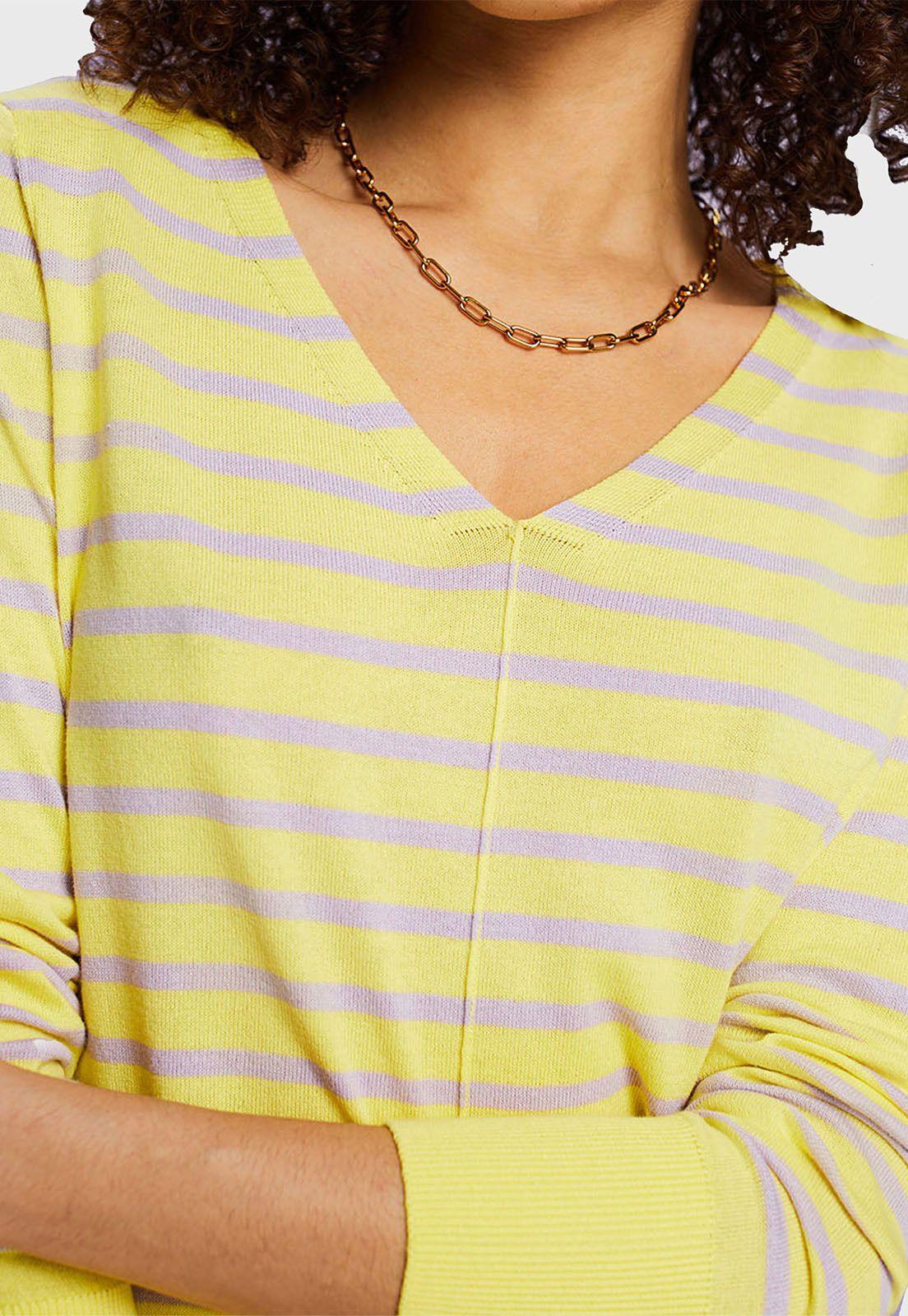 Sweater A Rayas De Algodón Mujer Esprit 994EE1I305-3