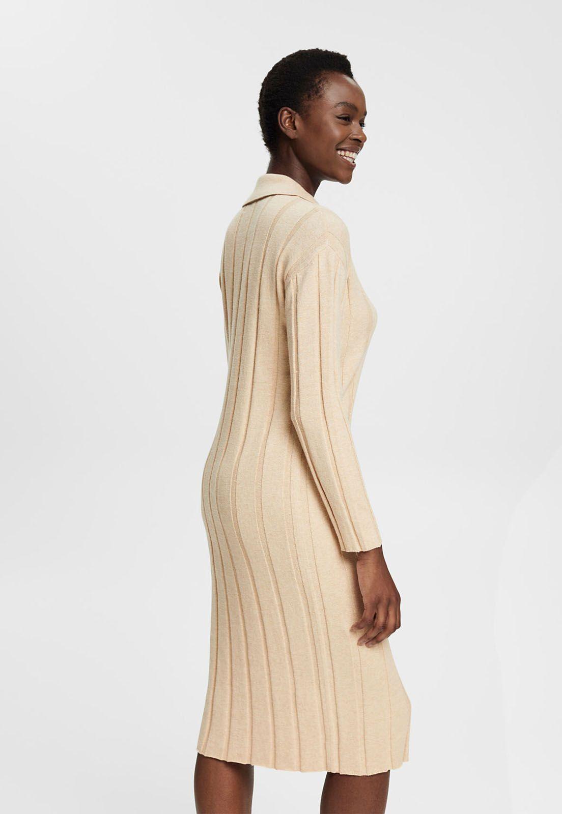 Vestido Midi Acanalado Mujer Esprit-1