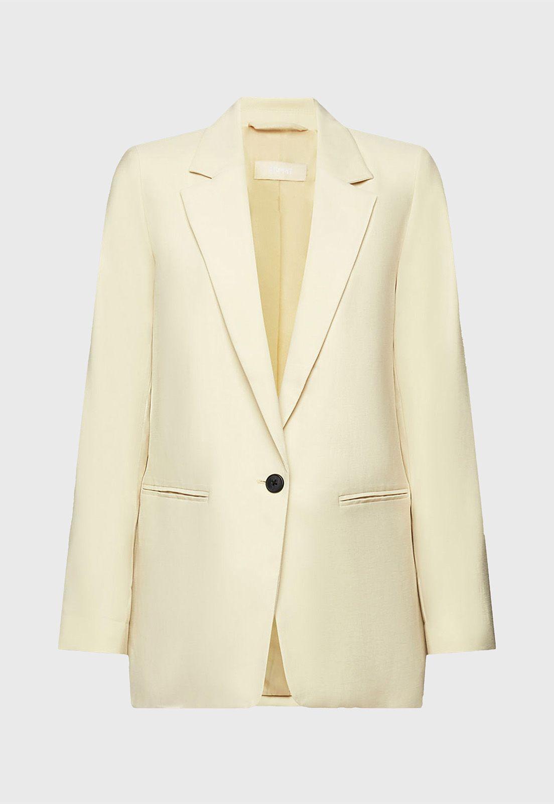 Blazer Largo De Un Solo Botón Mujer Esprit-3