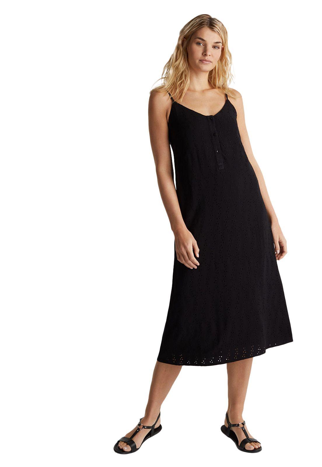 Vestido midi bordado calado-0