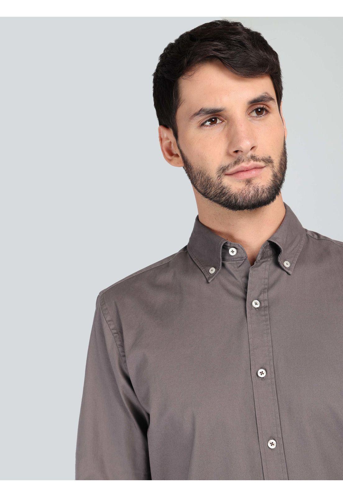 Camisa Lisa Regular Fit Burdeo Arrow CM33040BU-2