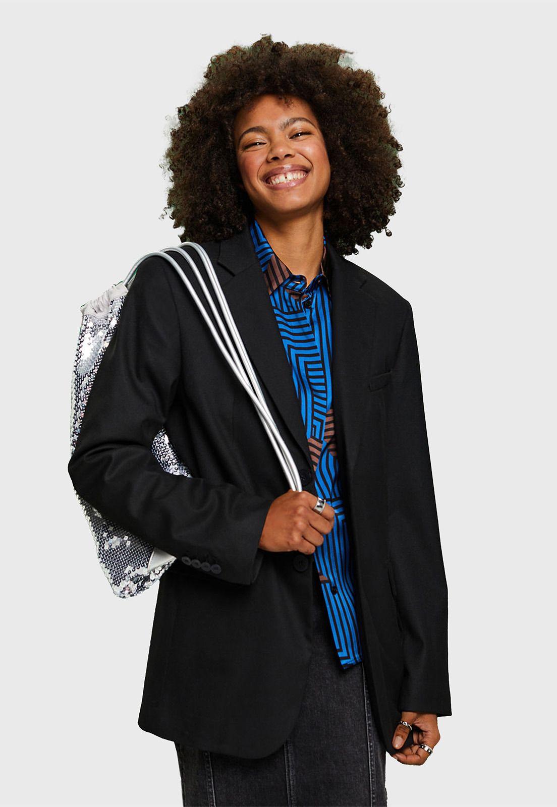 Blazer Oversize De Franela Mujer Esprit 103EE1G325-0
