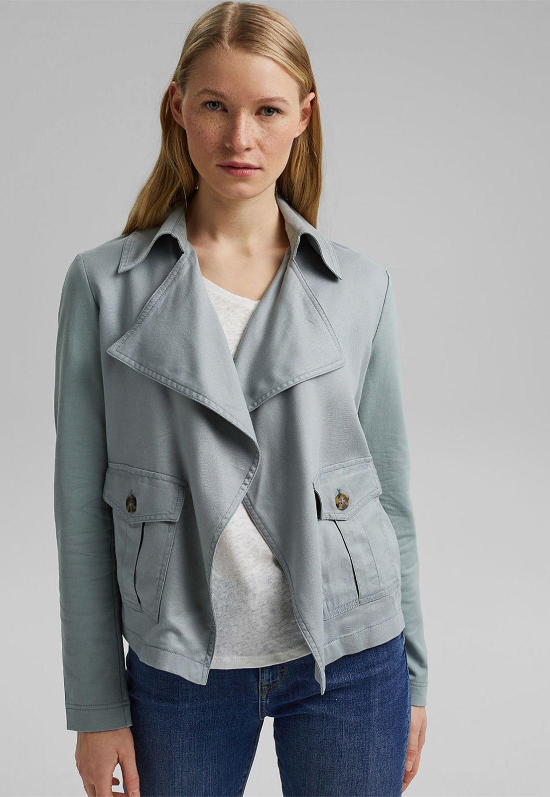 Chaqueta Mujer Estilo Biker En Tencel Esprit-0