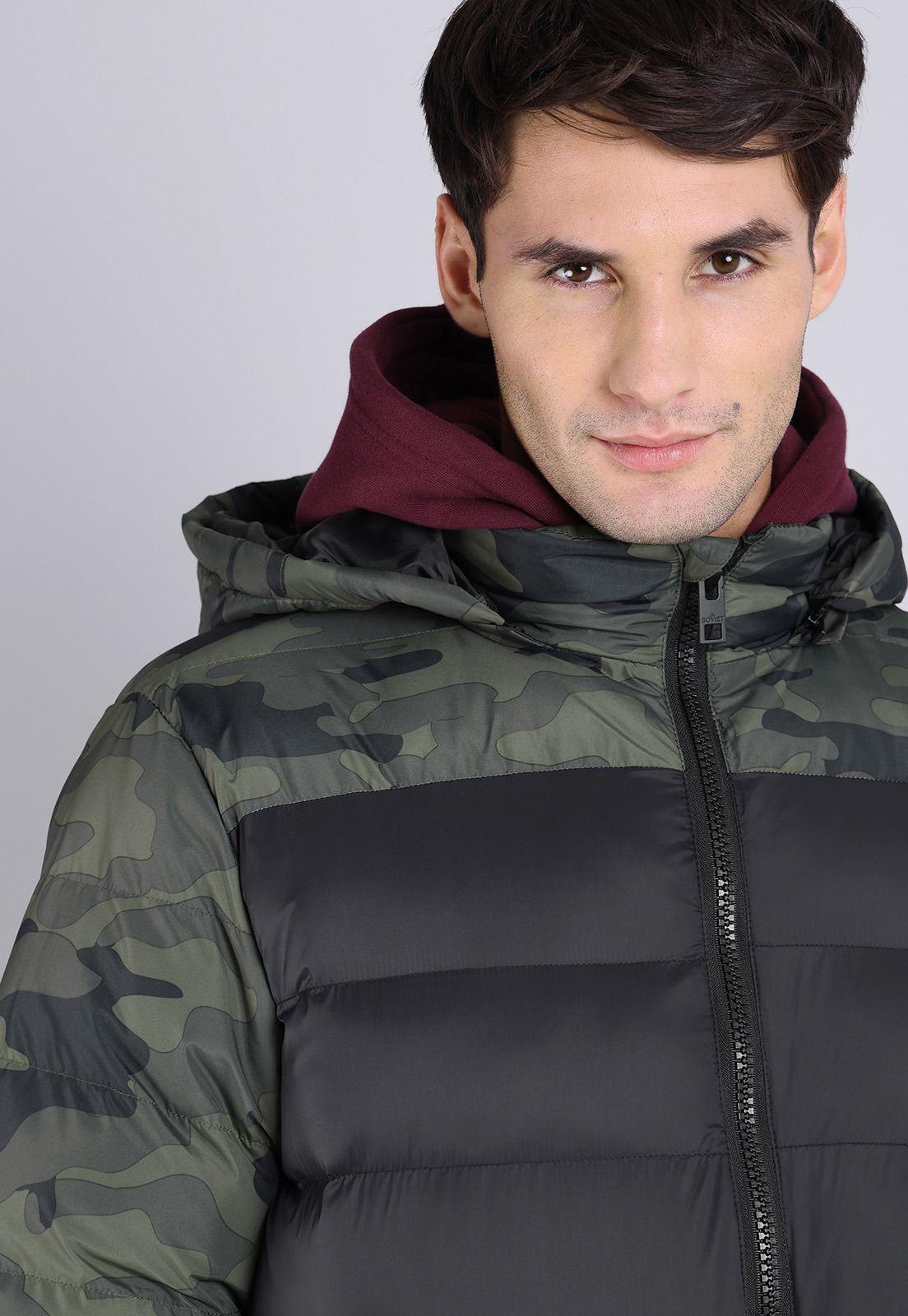Parka Bicolor con Capucha Hombre Soviet SPKH701NE-2